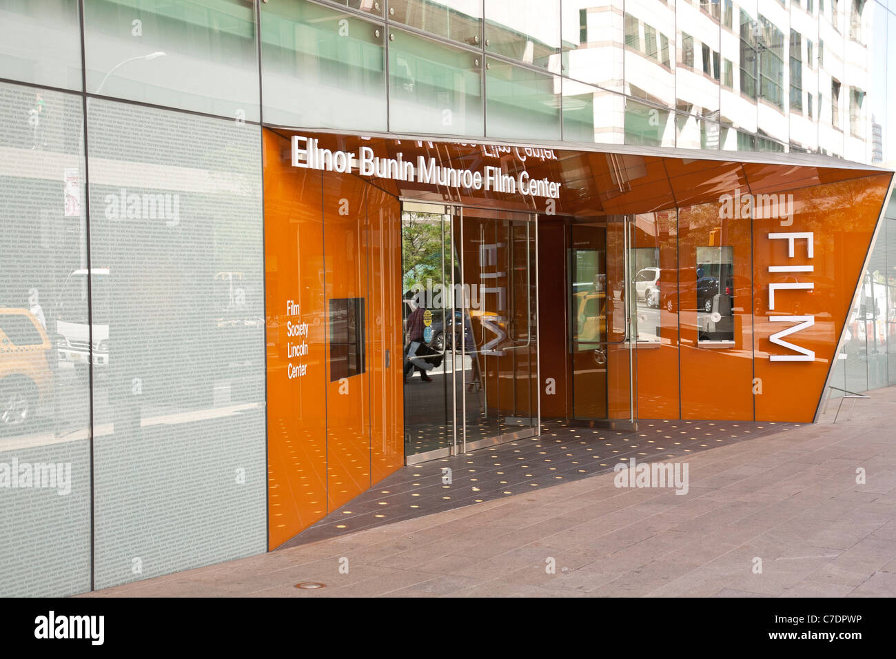 Elinor Bunin Munroe Film Center Entrance, Lincoln Center, NYC Stock Photo