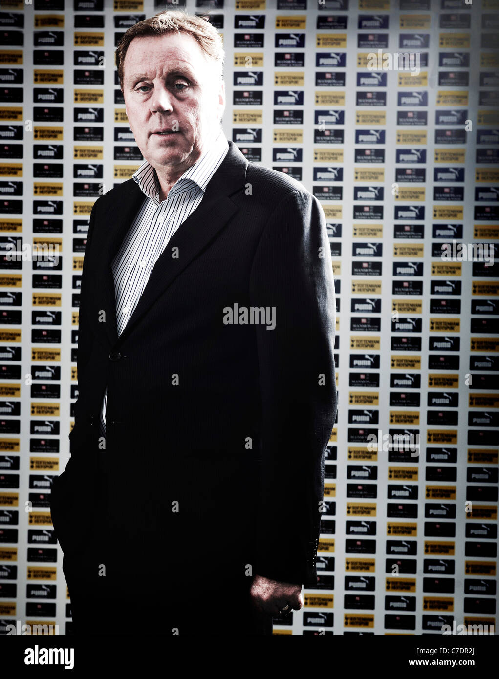 1/2 length portrait Harry Redknapp in training room premier league manager pundit Stock Photo