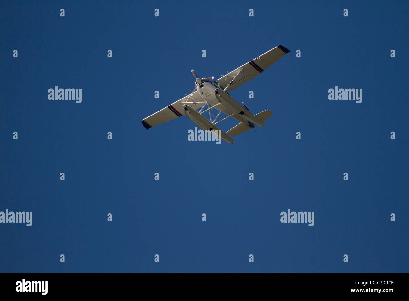 Flying boat in flight at Flamingo in the Everglades Florida Stock Photo