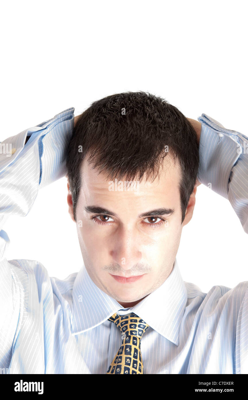 Isolated business man portrait on white background Stock Photo - Alamy