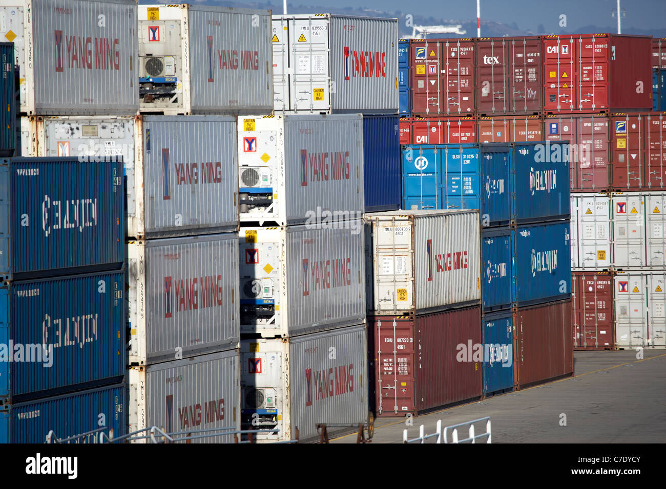 Port of Oakland shipping containers Stock Photo Alamy