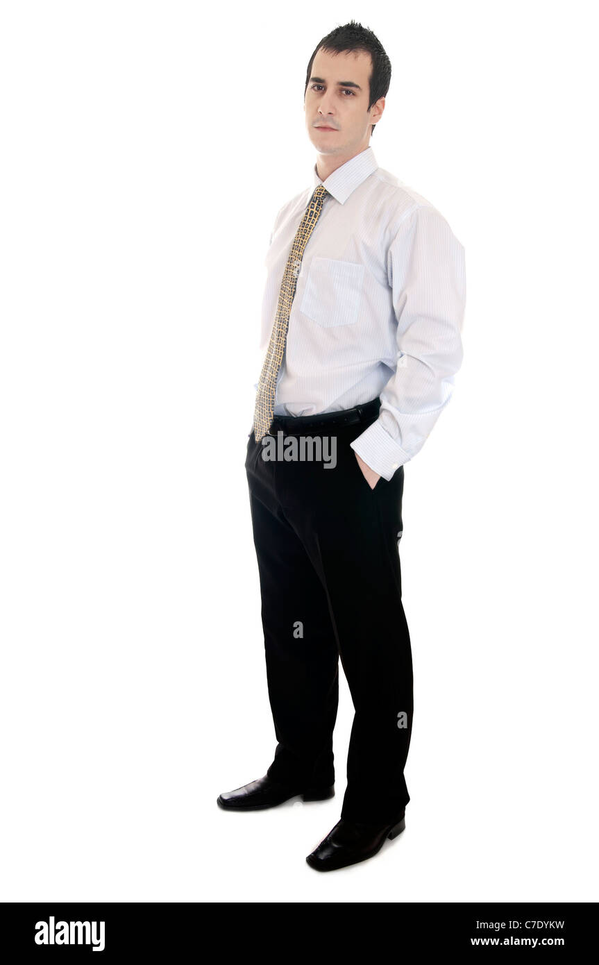 Isolated young business man profile Stock Photo