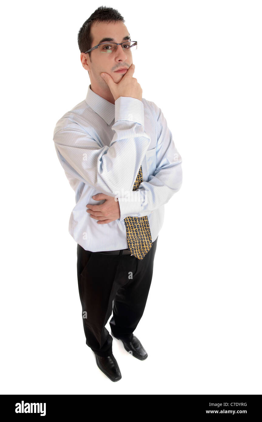 Isolated business man on white background Stock Photo - Alamy