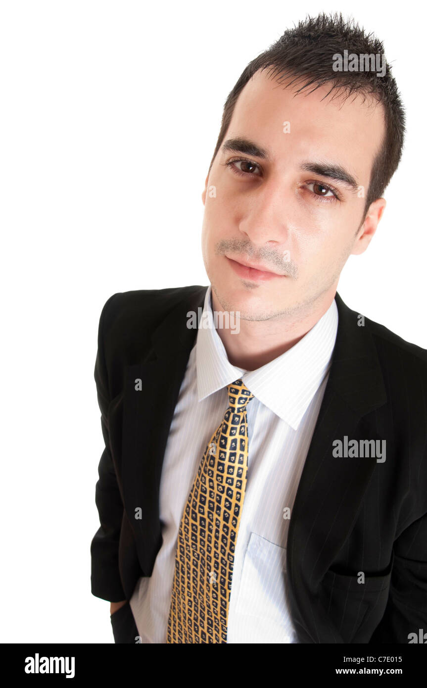 Isolated business man on white background Stock Photo - Alamy