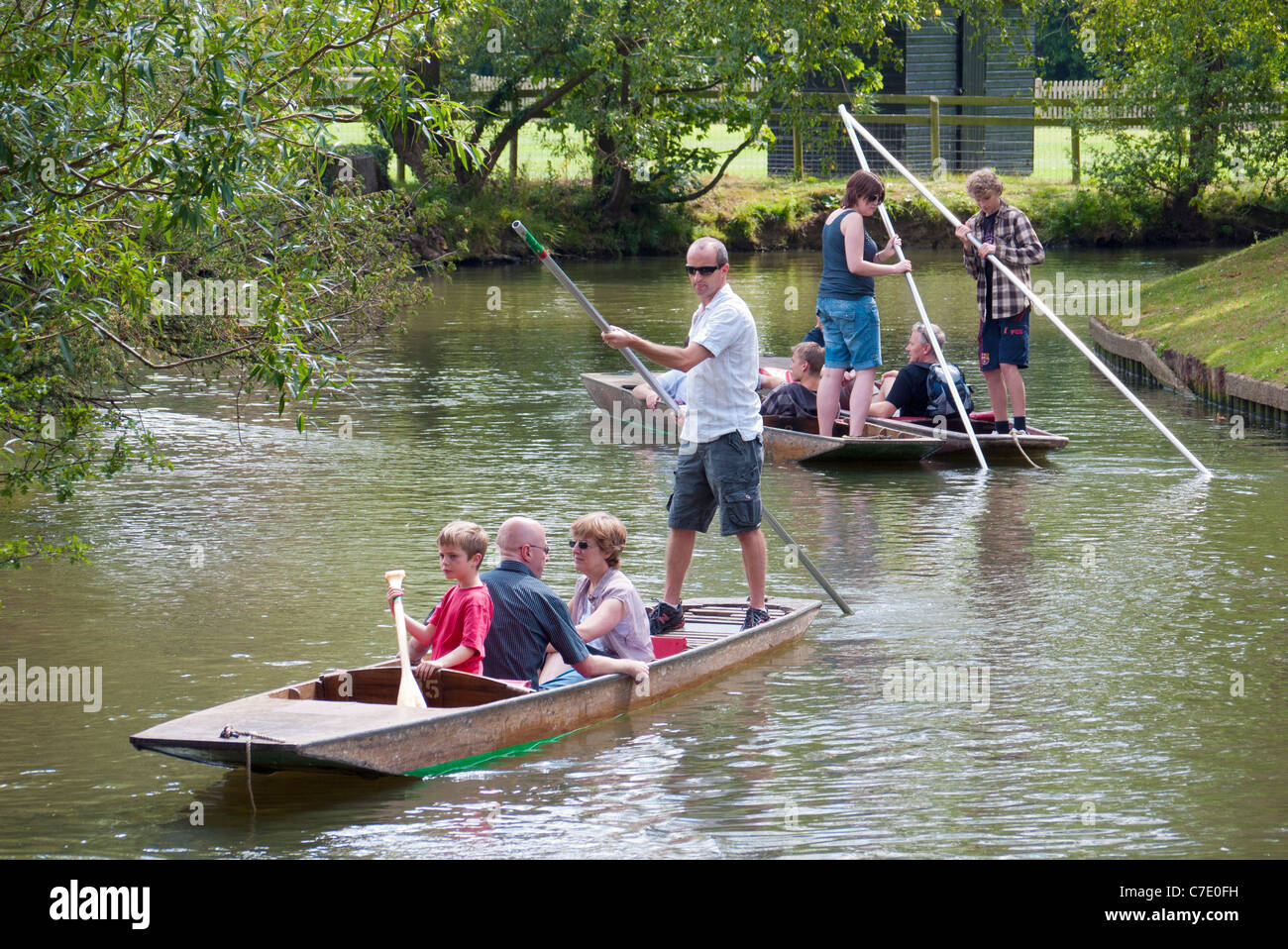 Punting on the Cherwell at Oxford 3 Stock Photo