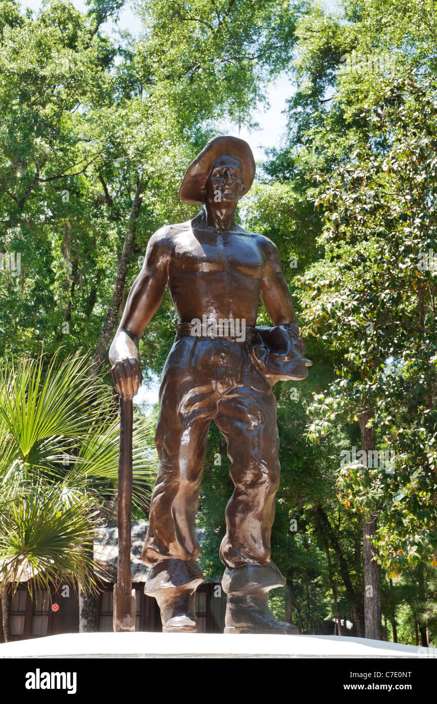 O'Leno State Park North Florida 'CCC Boy' statue commemorating the Civilian Conservation Corps who built O'Leno State Park Stock Photo
