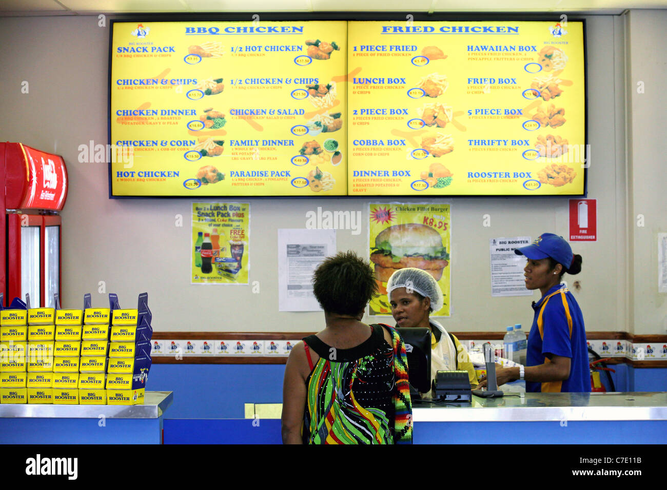 Serving Counter in a Fast Food Restaurant BIG ROOSTER in Port Moresby