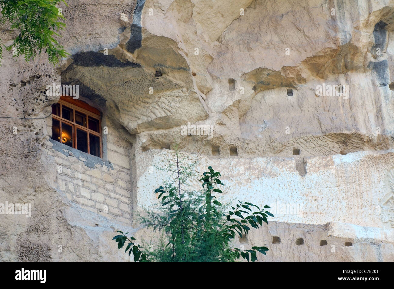 Bakhchsarai rocky cave Uspensky monastery Piously, Bakhchisarai, Crimea, Ukraine Stock Photo