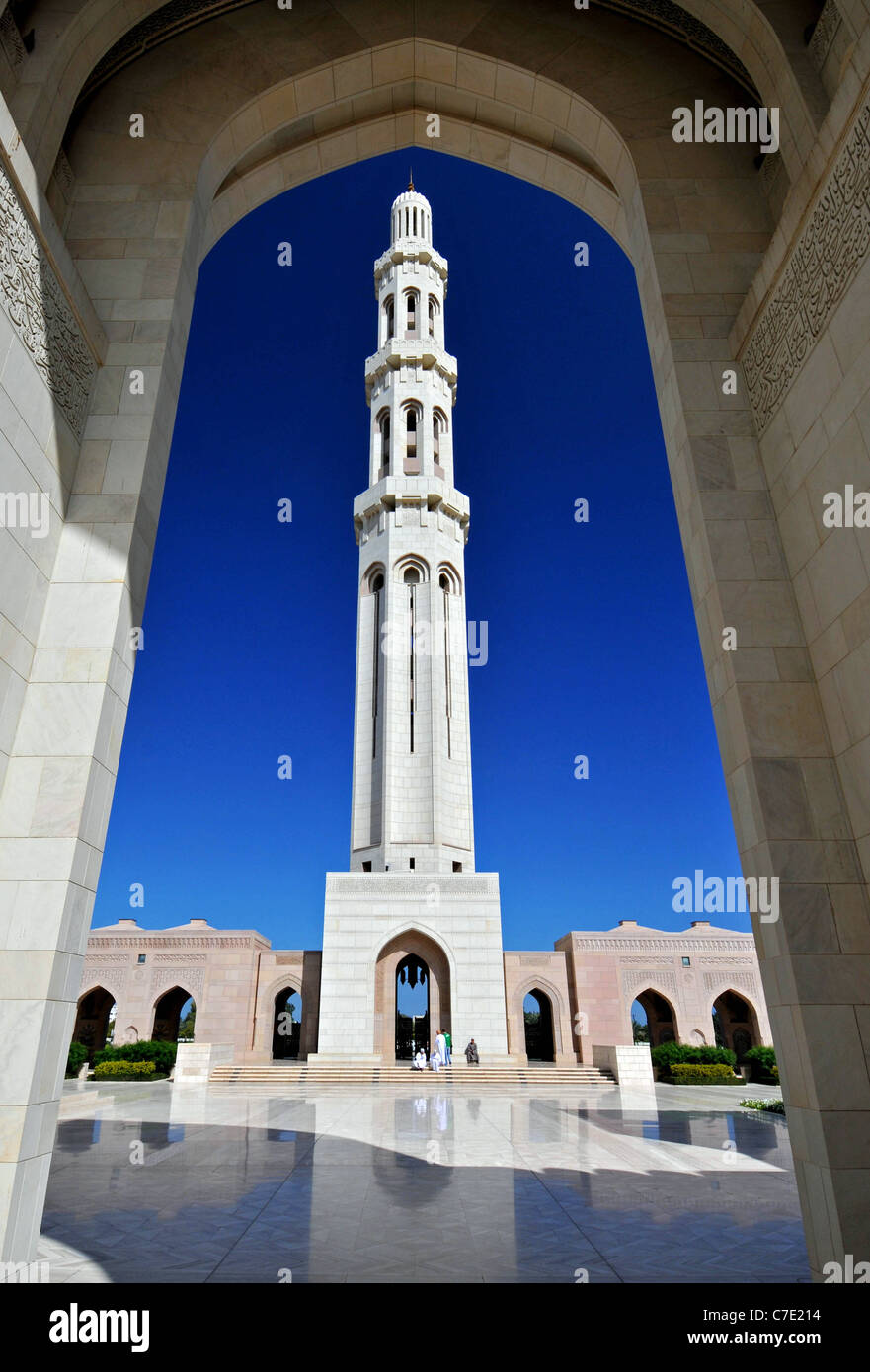 Sultan Qaboos Grand Mosque, the main Mosque in the Sultanate of Oman. Stock Photo