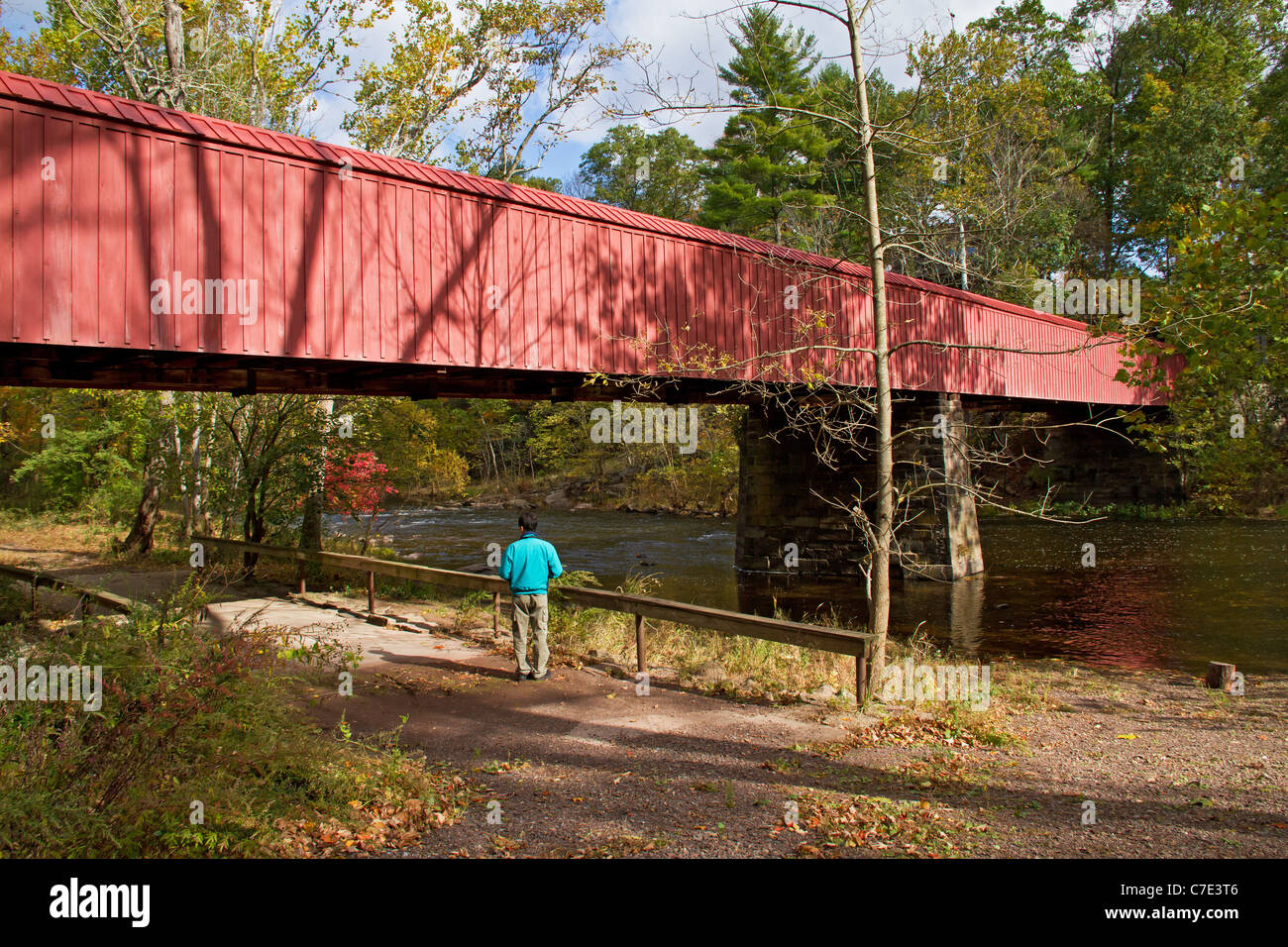 Bridge at Ralph Stover State Park Stock Photo