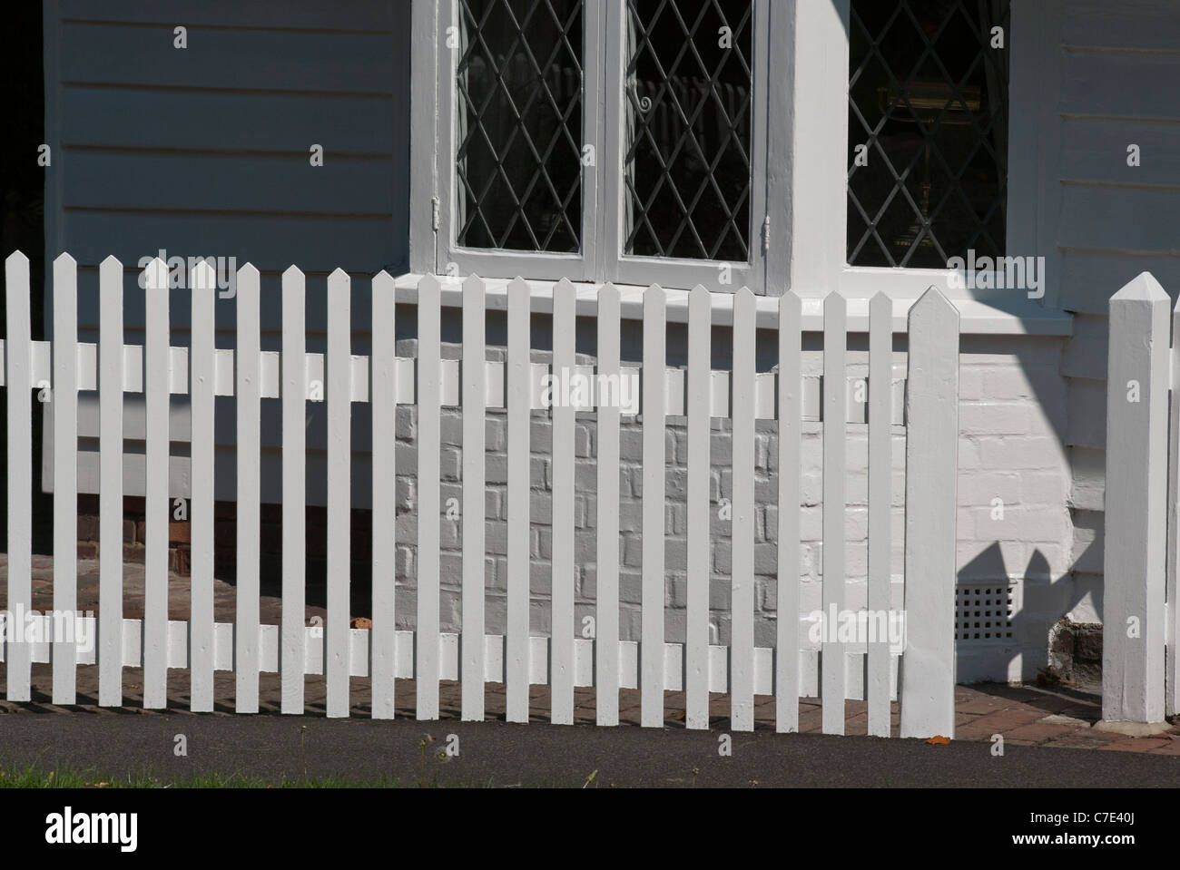 A White Picket Fence Stock Photo