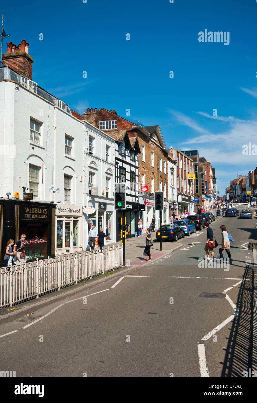 The High Street Shops Guildford Surrey England uk Stock Photo Alamy
