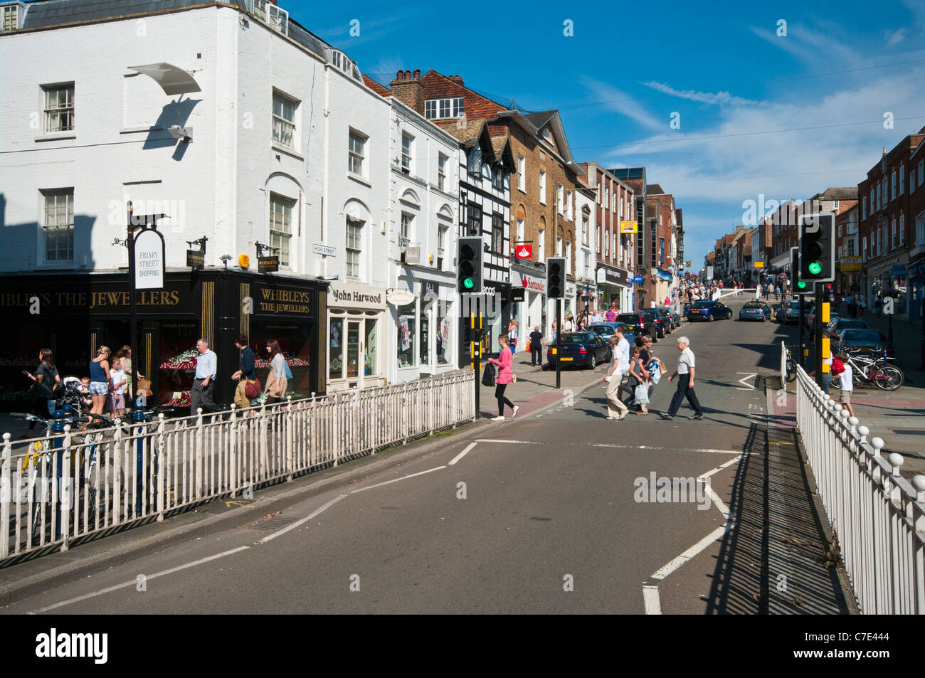 The High Street Shops Guildford Surrey England uk Stock Photo Alamy