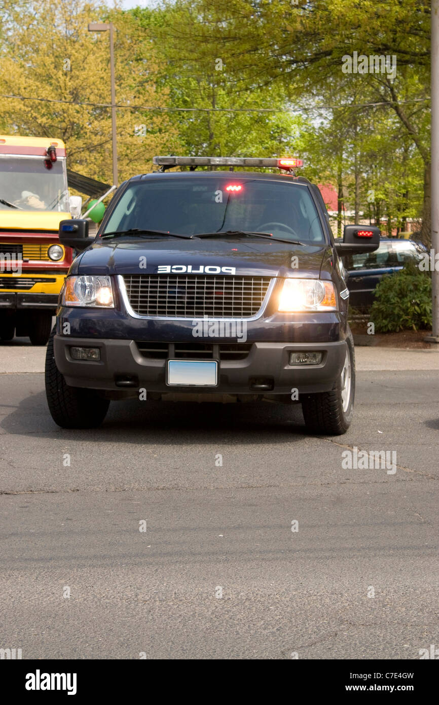 Police car flashing lights usa hi-res stock photography and images - Alamy