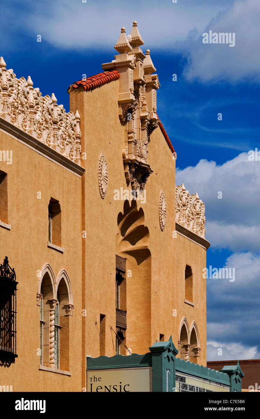 exterior Lensic performing arts center in Santa Fe NM Stock Photo