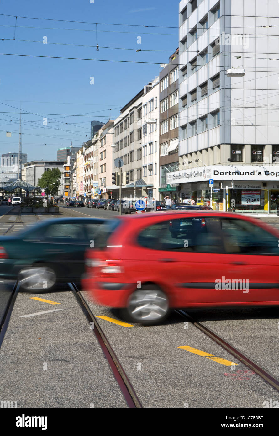 Traffic in the environmental zone Ruhrgebiet, Dortmund, Germany Stock