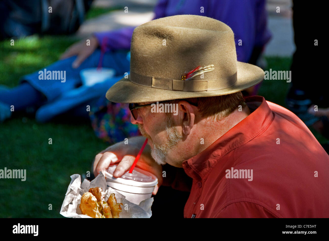 male man hat hats wearing Stock Photo