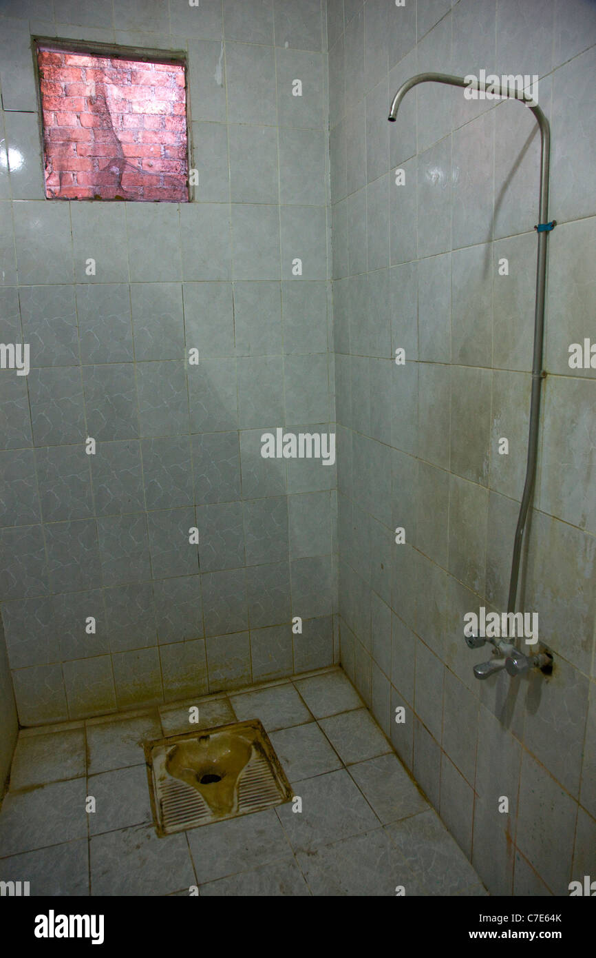 Squat toilet and shower room in the police station, Aswan, Egypt Stock  Photo - Alamy