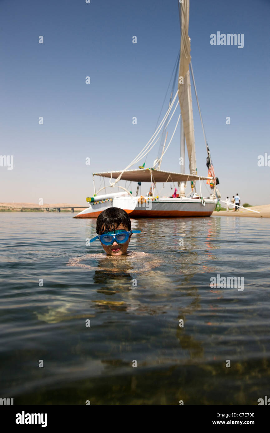 Swimming in the River Nile Stock Photo Alamy