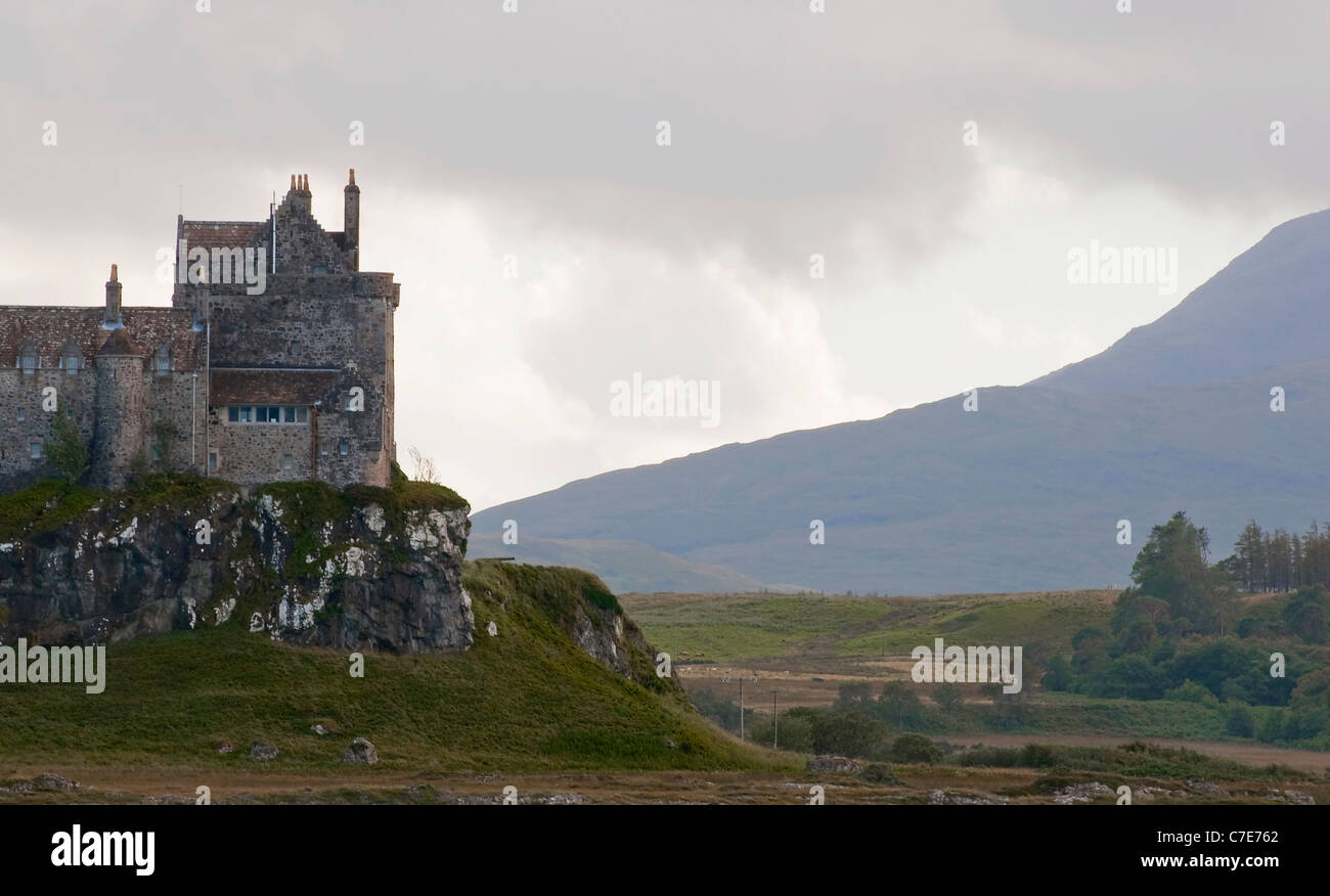 A storm brews over Duart Castle on the Isle of Mull Stock Photo