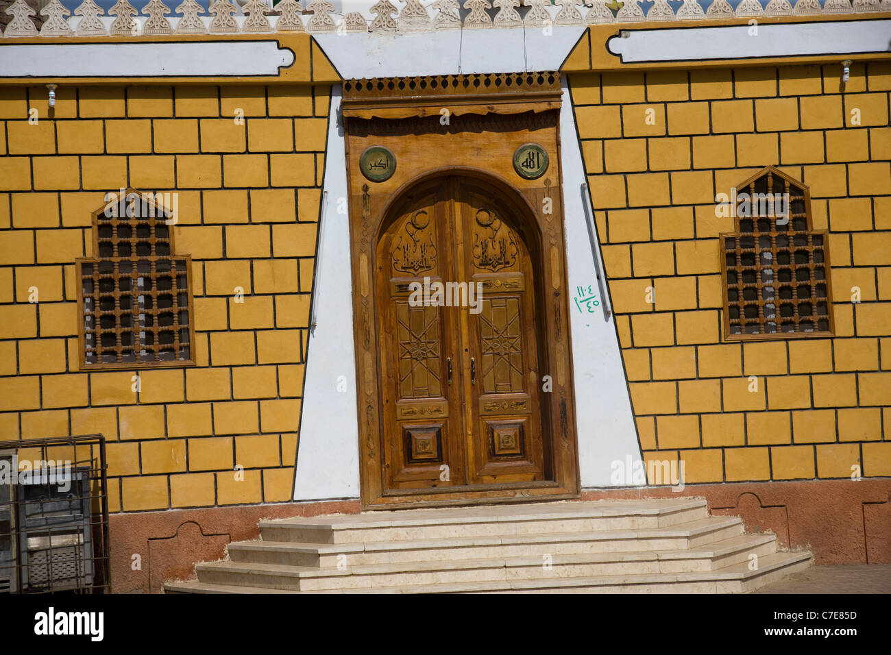 Front door to Egyptian house, Luxor, Egypt Stock Photo