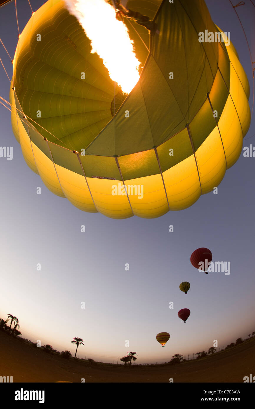 Hot air balloon flight, Luxor, Egypt Stock Photo