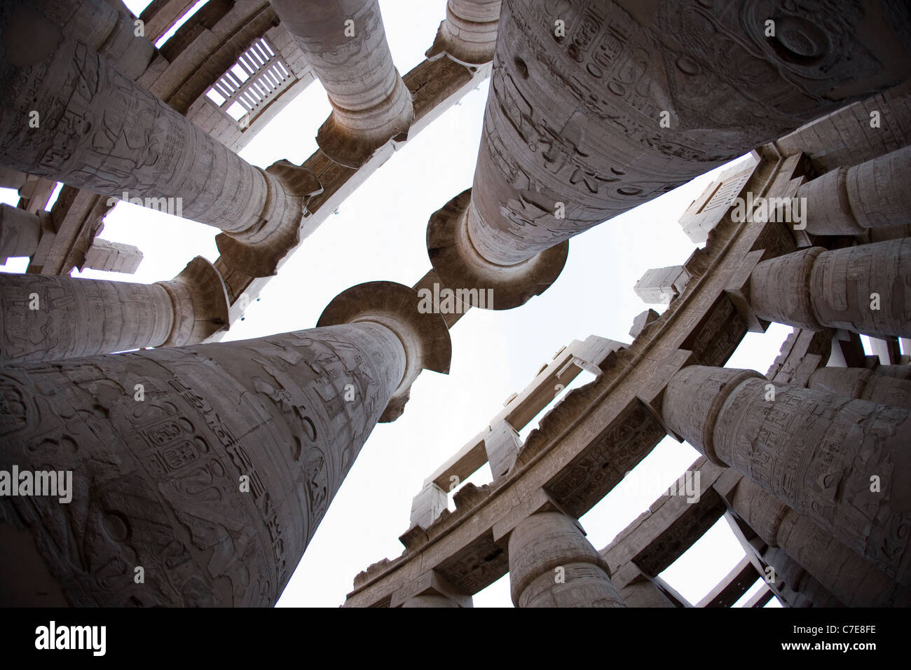 The Hypostyle Hall in the Karnak Temple, Luxor Stock Photo
