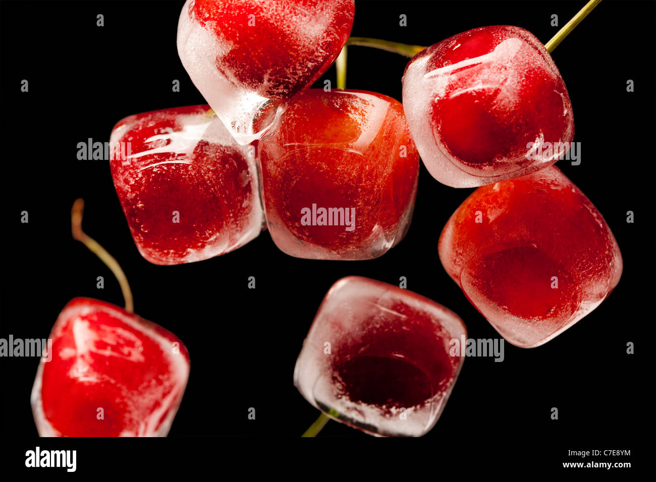 Frozen Cherries, Studio Shot Stock Photo Alamy