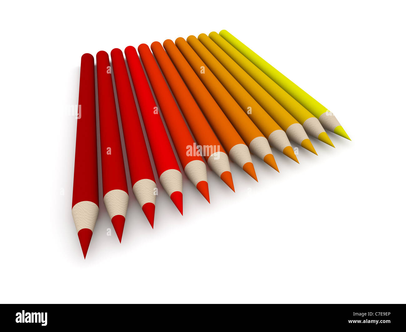 Red Crayon color Spectrum Stock Photo Alamy