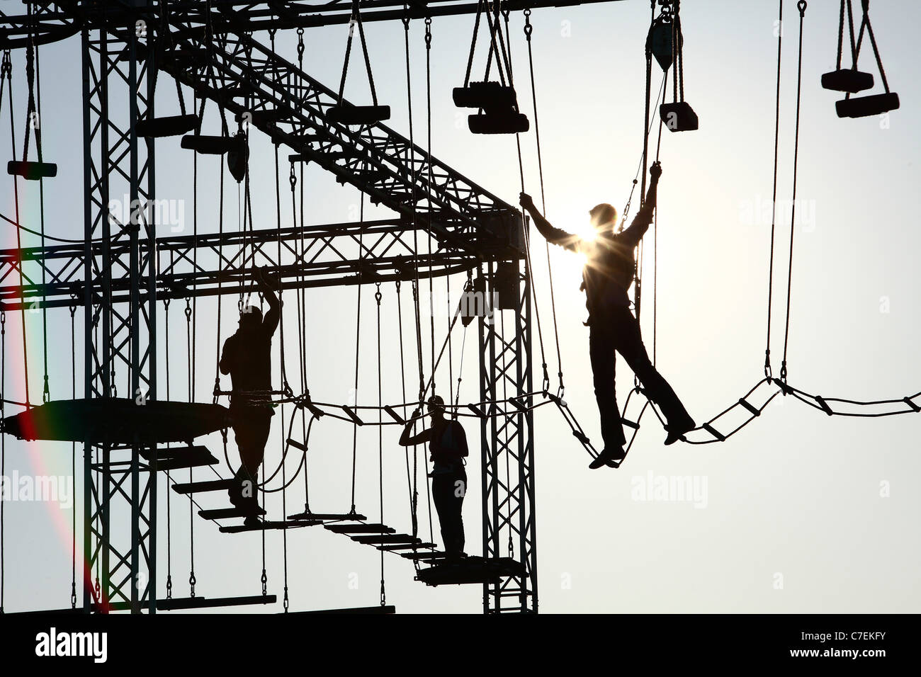 Climbing crag, climbing course in different heights and different