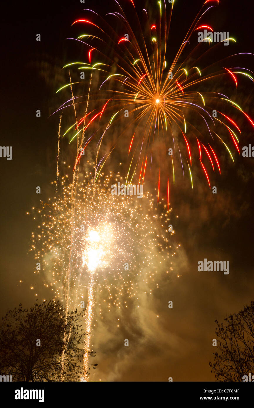 Fireworks on Guy Fawkes night Stock Photo Alamy