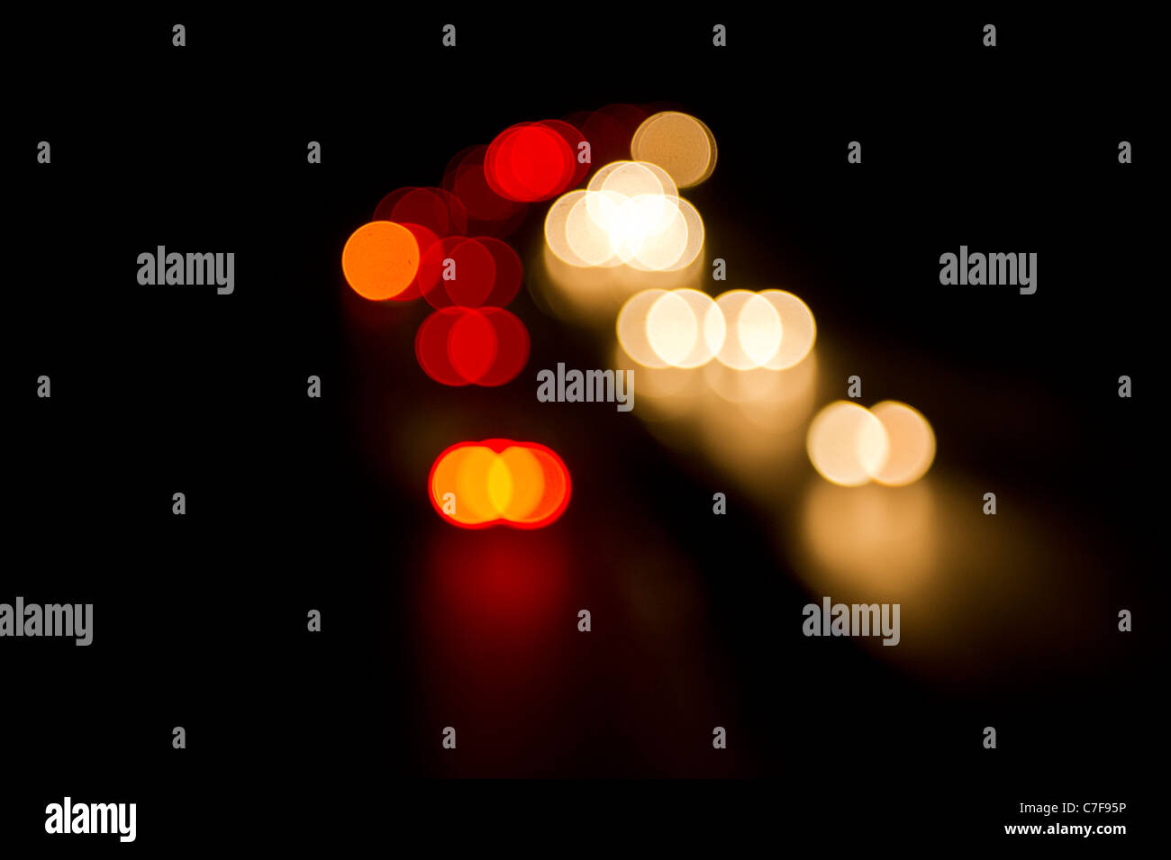Traffic headlights and taillights out of focus Stock Photo Alamy