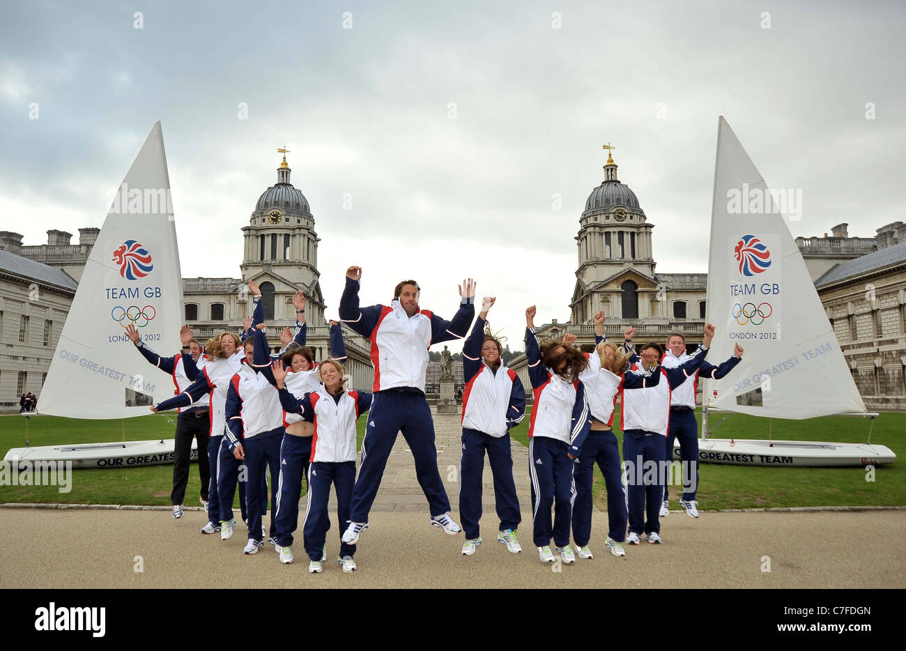 TeamGB announces the first athletes to be selected for the London 2012 Olympics. Old Naval College. Greenwich. London Stock Photo
