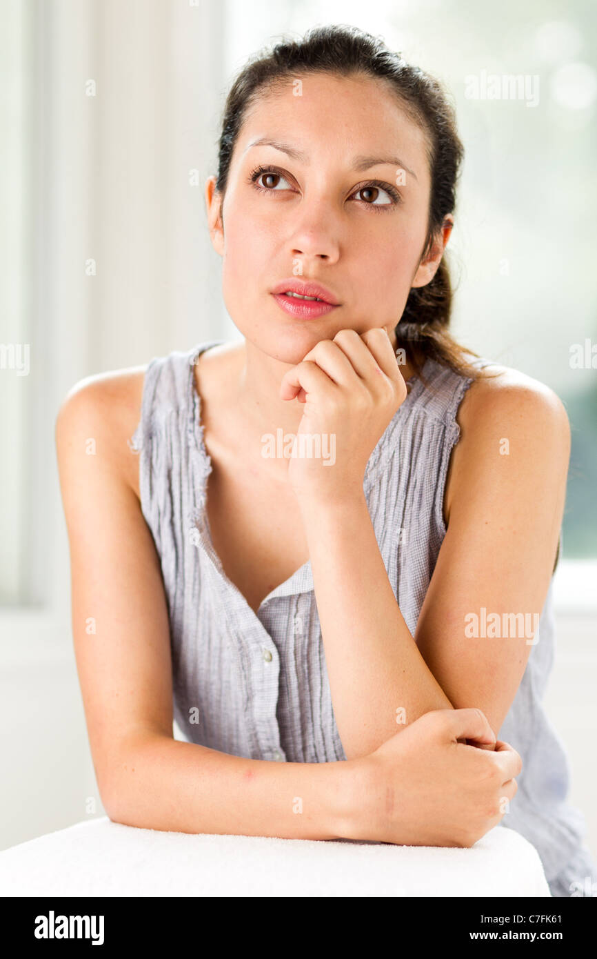Girl thinking Stock Photo
