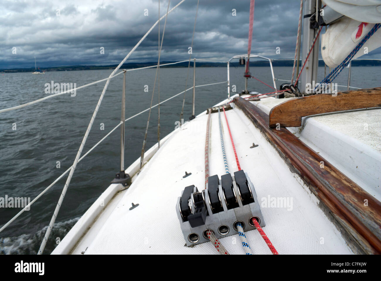 Sailing in the Firth of Forth, near Edinburgh Stock Photo