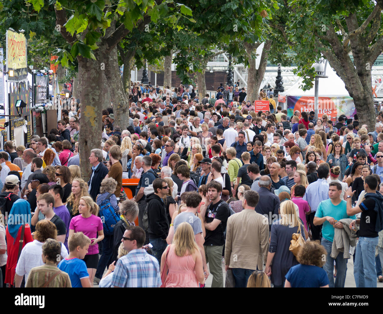 Crowds on the Embankment during the Thames Festival 2011 2 Stock Photo
