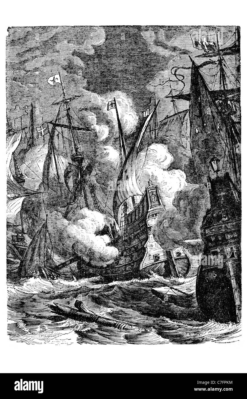 Spanish Armada Great Most Fortunate Navy Invencible  fleet sailed England command Duke Medina Sidonia 1588 Drake Norris Stock Photo