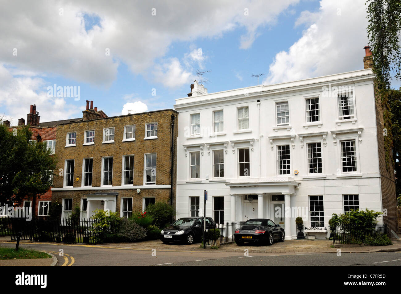 Houses around The Green Richmond upon Thames Surrey England UK Stock