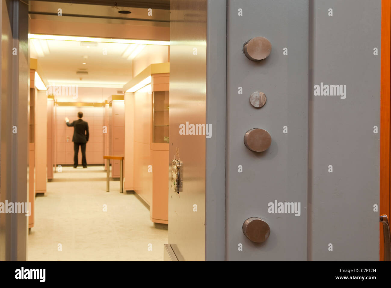 Luxembourg Banks. In a vault a few floors underground situated are