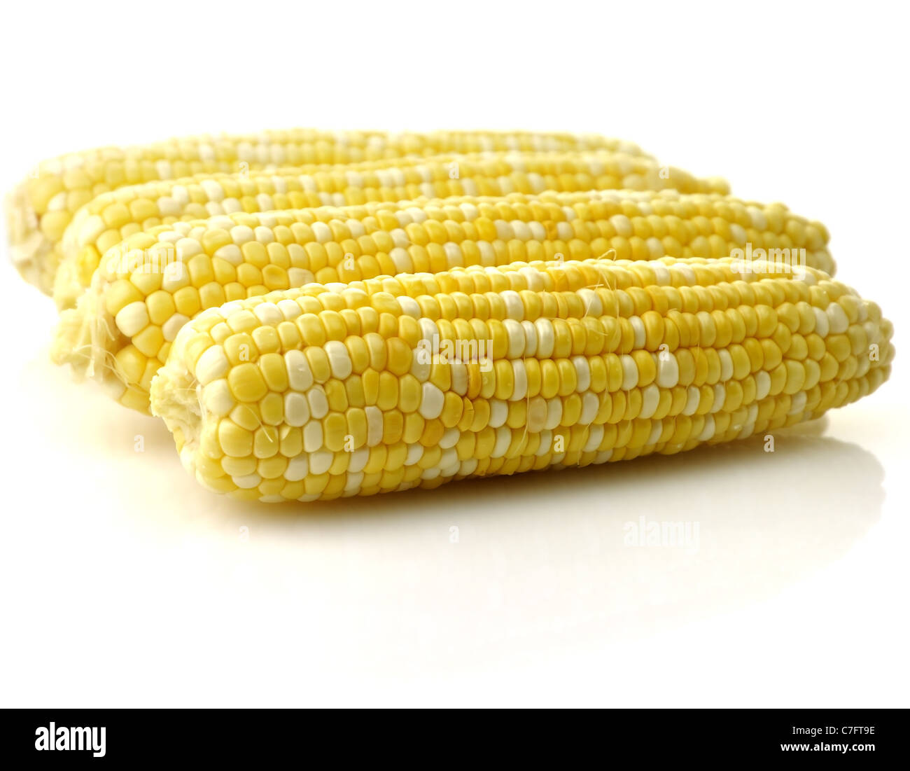 Ears of corn on white background Stock Photo