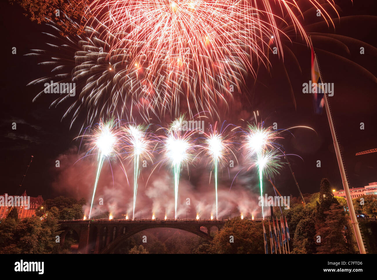 Luxembourg national day fireworks hires stock photography and images