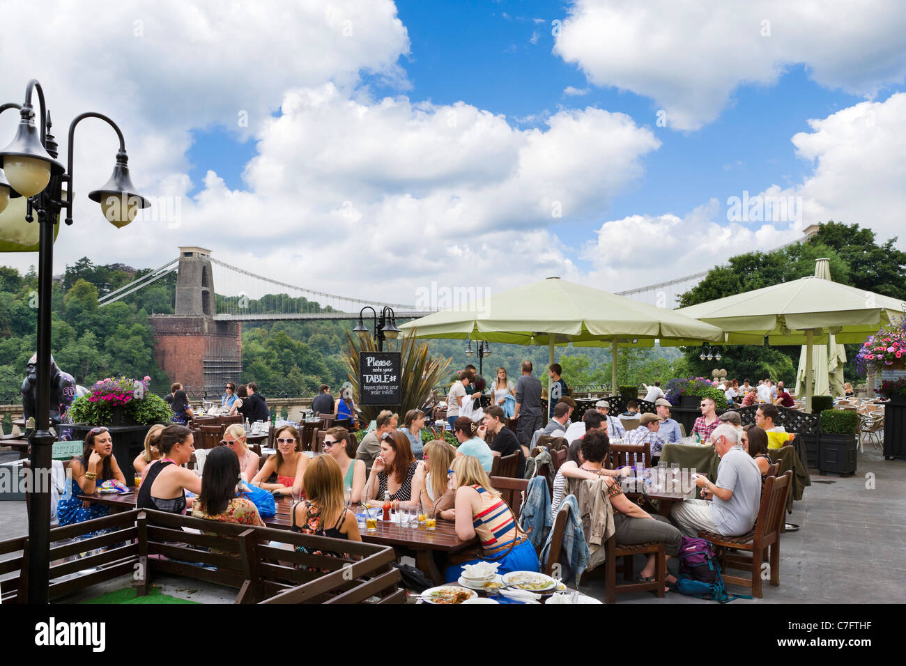 Terrace of White Lion Pub in the Avon Hotel with Clifton