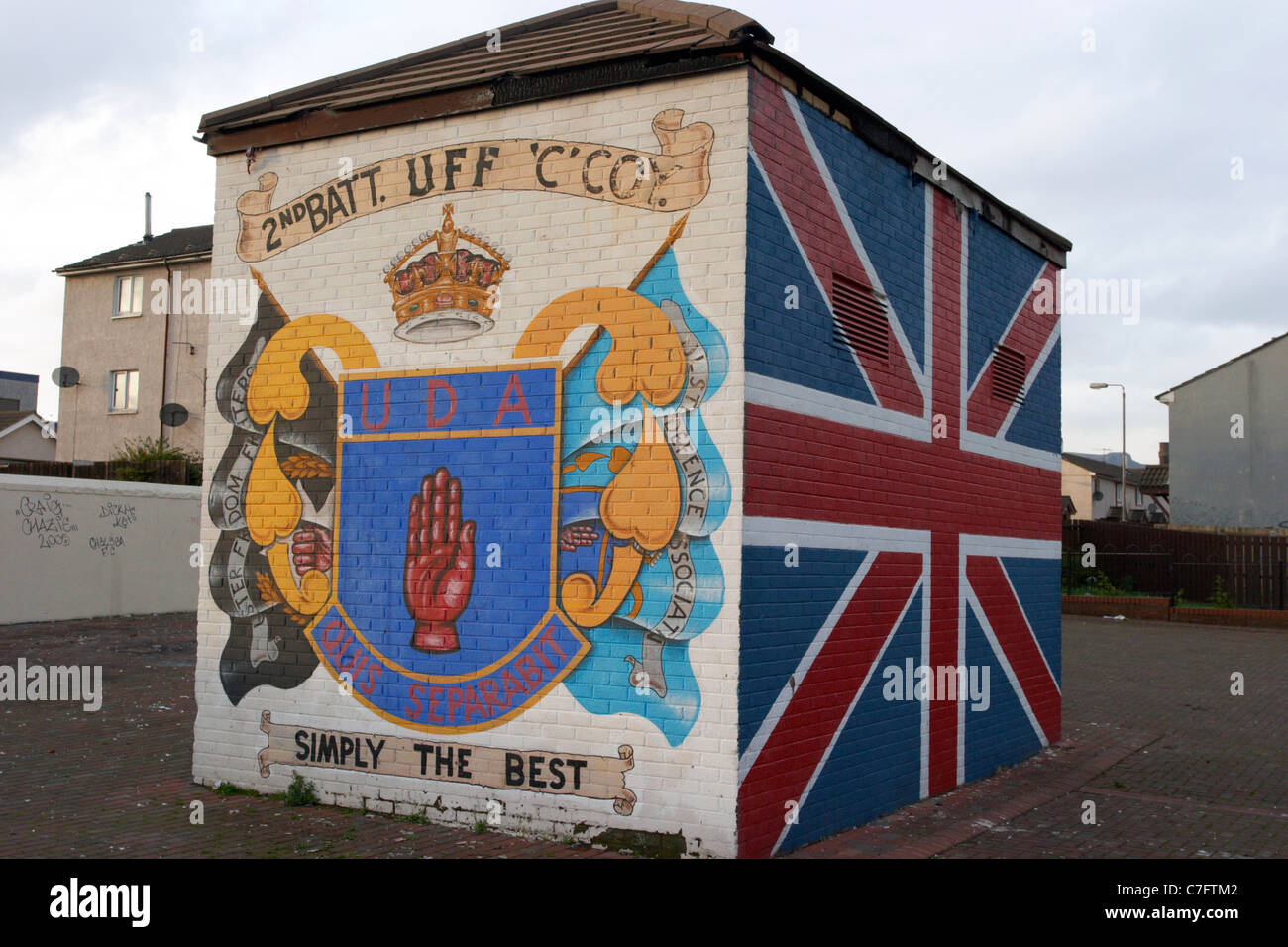 uda uff shankill road loyalist wall mural painting west belfast