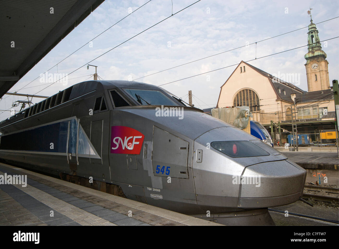 The french Highspeed train at the main station in Luxembourg City.From Luxembourg to Paris The french Highspeed train at the main station in Luxembourg City.From Luxembourg to Paris