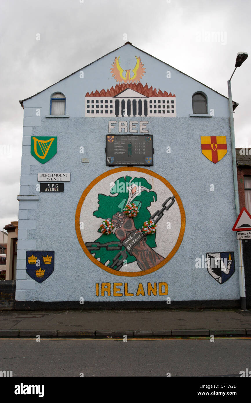 old free ireland in chains on beechmount avenue called rpg ave