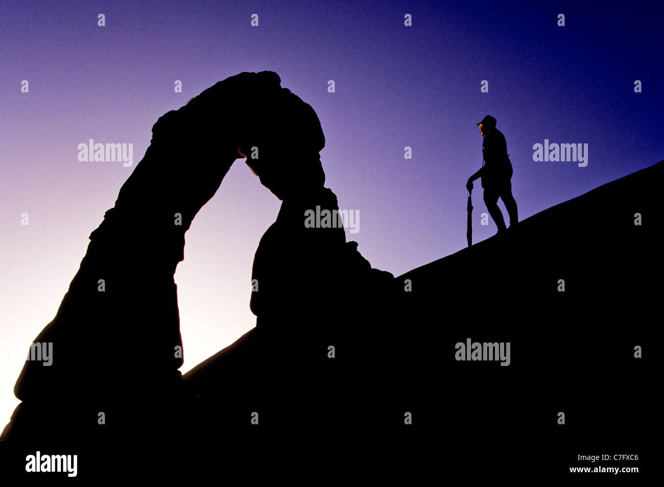 Delicate arch silhouette hi-res stock photography and images - Alamy