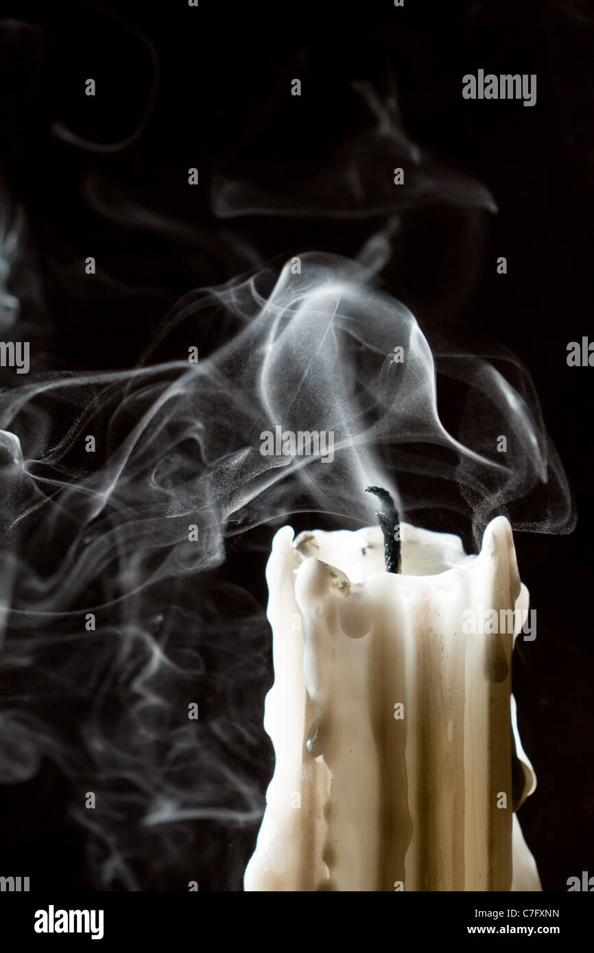 Close up candle with smoke Stock Photo Alamy