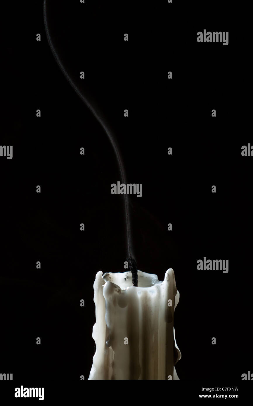 Close up candle with trail smoke Stock Photo Alamy