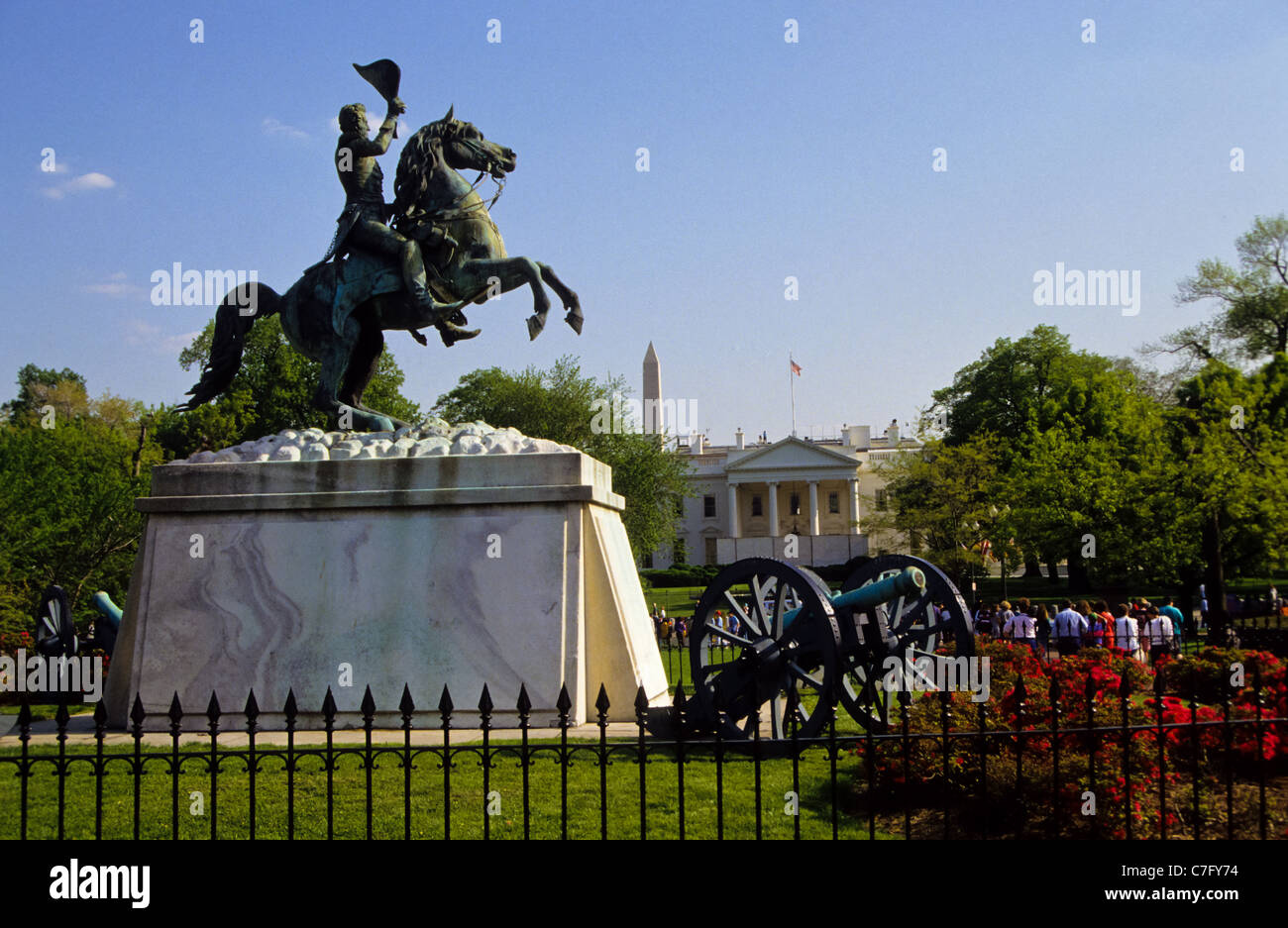 General Andrew Jackson Equestrian statue near the White House in Washington DC, USA Stock Photo
