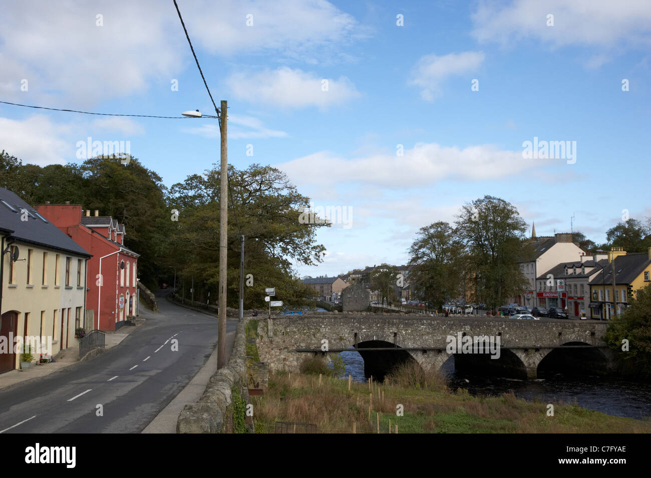 old stone bridge over the river lennon ramelton county donegal republic of ireland Stock Photo